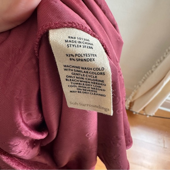 Soft Surroundings velvet ‎ Rich Red Long Sleeve Dress NWT Holiday Fall Ready - Picture 8 of 12